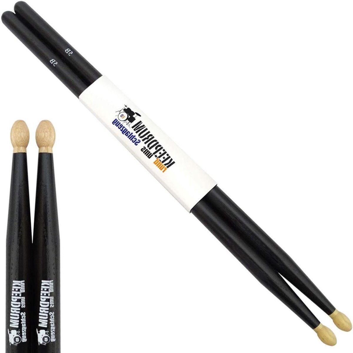 Drumstokken - Stokken Paar - Muziek Maken - Hickory Hout - 5B 405mm - Zwart