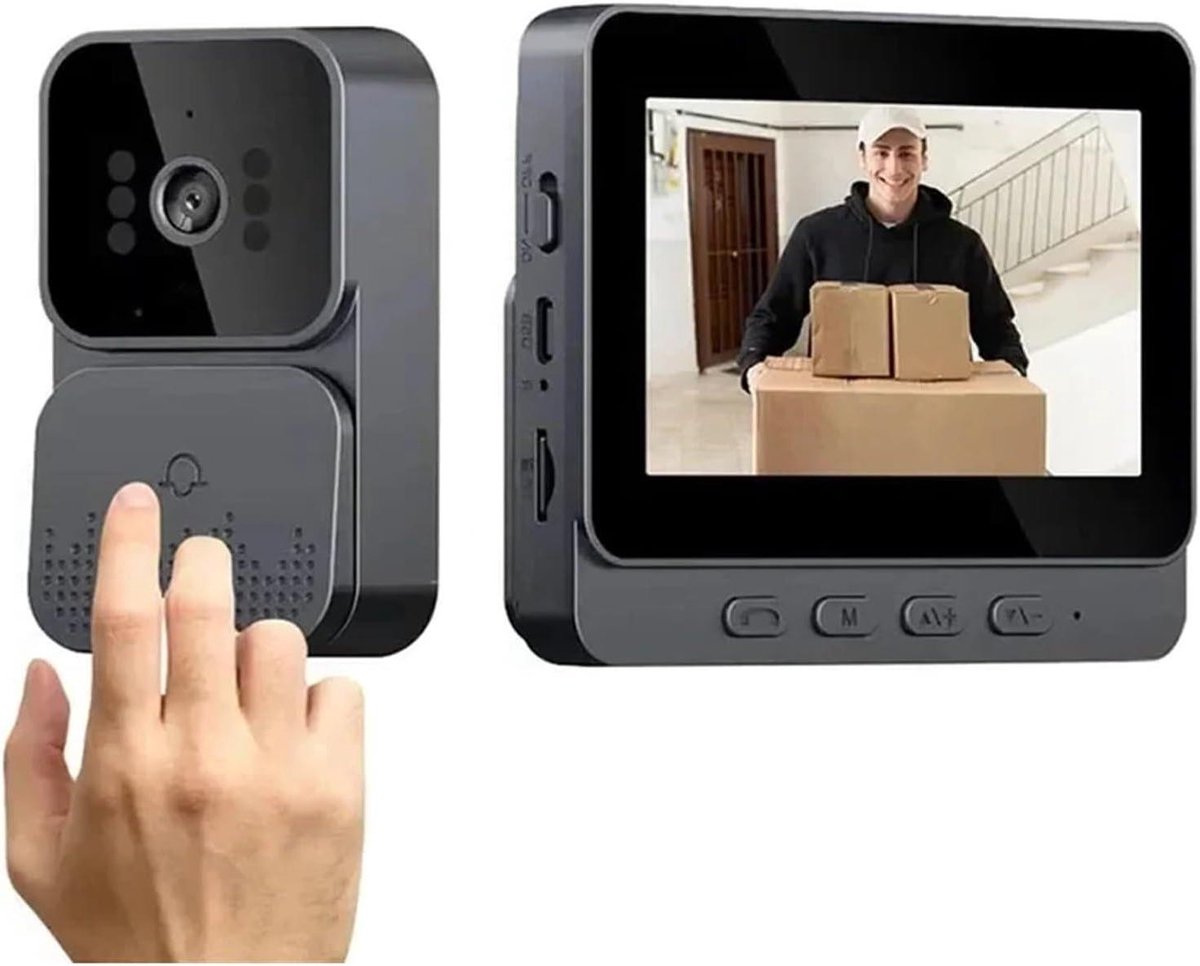 Video Deurbel - Slimme Camera - Veilig Wonen - WiFi-vrije Installatie - 4.3 Inch IPS - Zwart