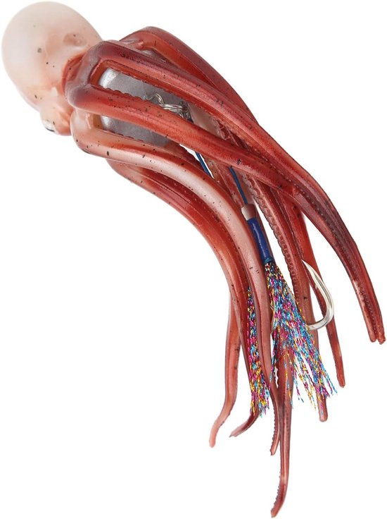 Inktvis Aas - Kunstaas Octopus - Zeevissen Lokaas - Gecomprimeerde Inkt - 300 G - Rood — afbeelding 5
