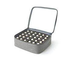 Nagellak organizer - 30 vakjes - Nagellak opbergen - Nagellak Koffer - Beautycase - Nagelkoffer Tas - Multifunctionele nagellaktas - met verwijderbare vakken - Toilettas - Cosmetische tas - Reistas - opbergdoos - nagel accessoires - 25*22*7cm - grijs