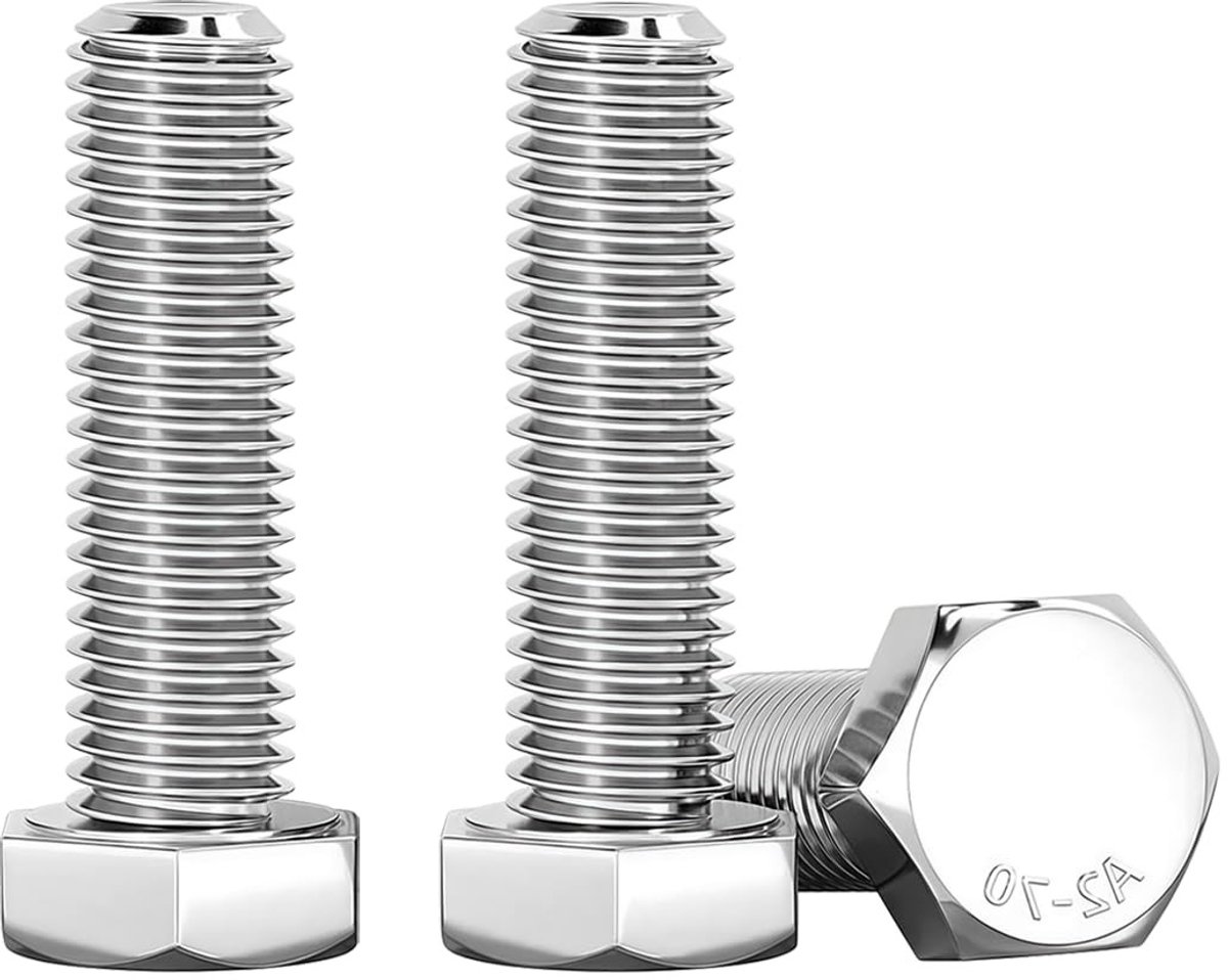 Hexagonale Schroeven M8 x 25 mm - 10 Stuks Hoogwaardige Stalen Schroeven voor Metaal, Constructie en Machines
