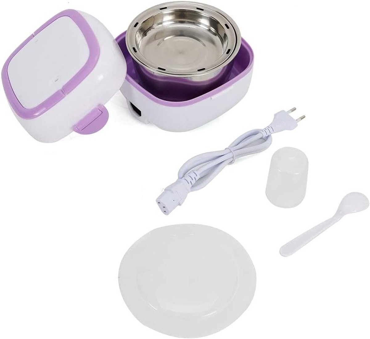 Draagbare Elektrische Lunchbox en Rijstkoker van 1 Liter, Multifunctionele Voedselwarmer en Mini Magnetron met Stoomfunctie, 200 W