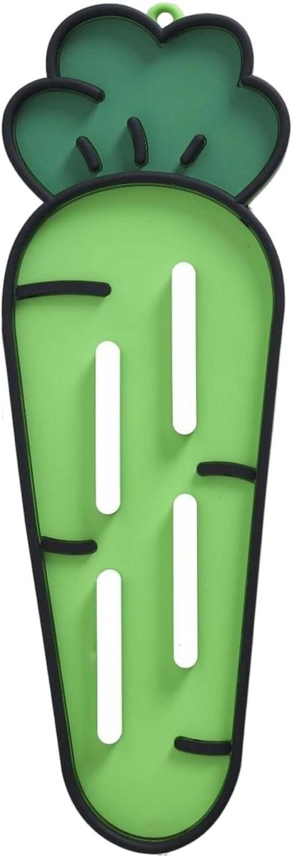 Deksel Houder - Antislip Mat - Keuken Opslag - Wortel Vorm - 24 x 8 cm - Groen