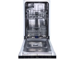 Midea MID45S110-HR - Vaatwasser - Volledig Ingebouwd - Bestekmand - E label - 49 dB - RVS - 9 couverts - 9 l Waterverbruik (per cyclus, gebaseerd op het ecoprogramma)