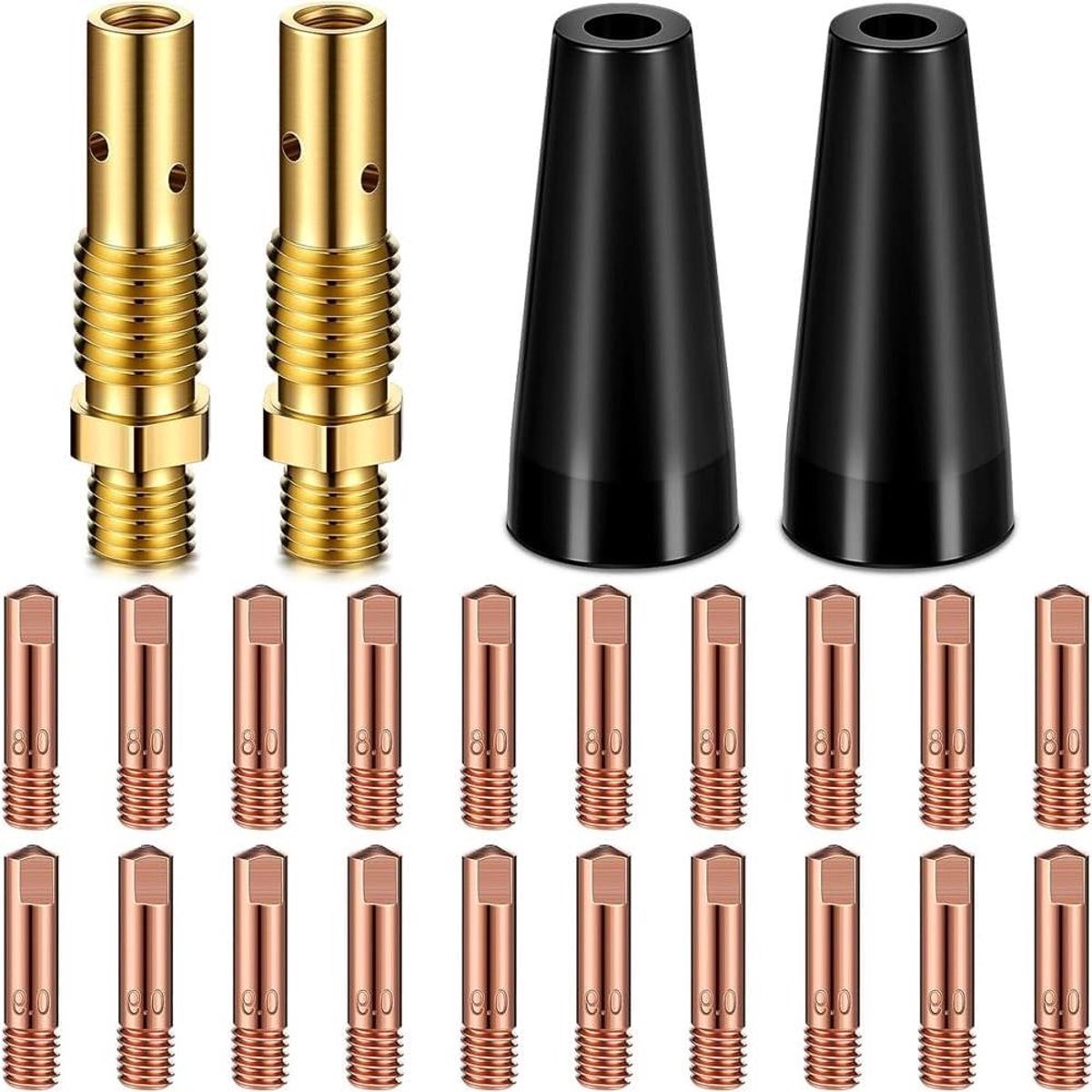 Lasapparaat Accessoires - Lasmondstuk Set - Precisie Lassen - Hittebestendig Materiaal - 24 Delig - Zilverkleurig