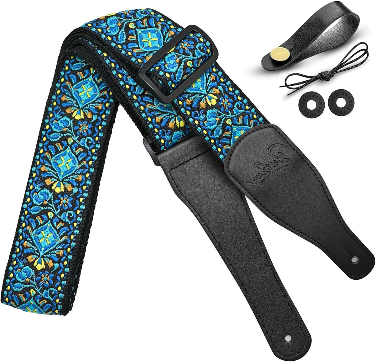 Gitaarband - Muziekband - Muziek Maken - Jacquard Borduurwerk - Inclusief Accessoires - Zwart