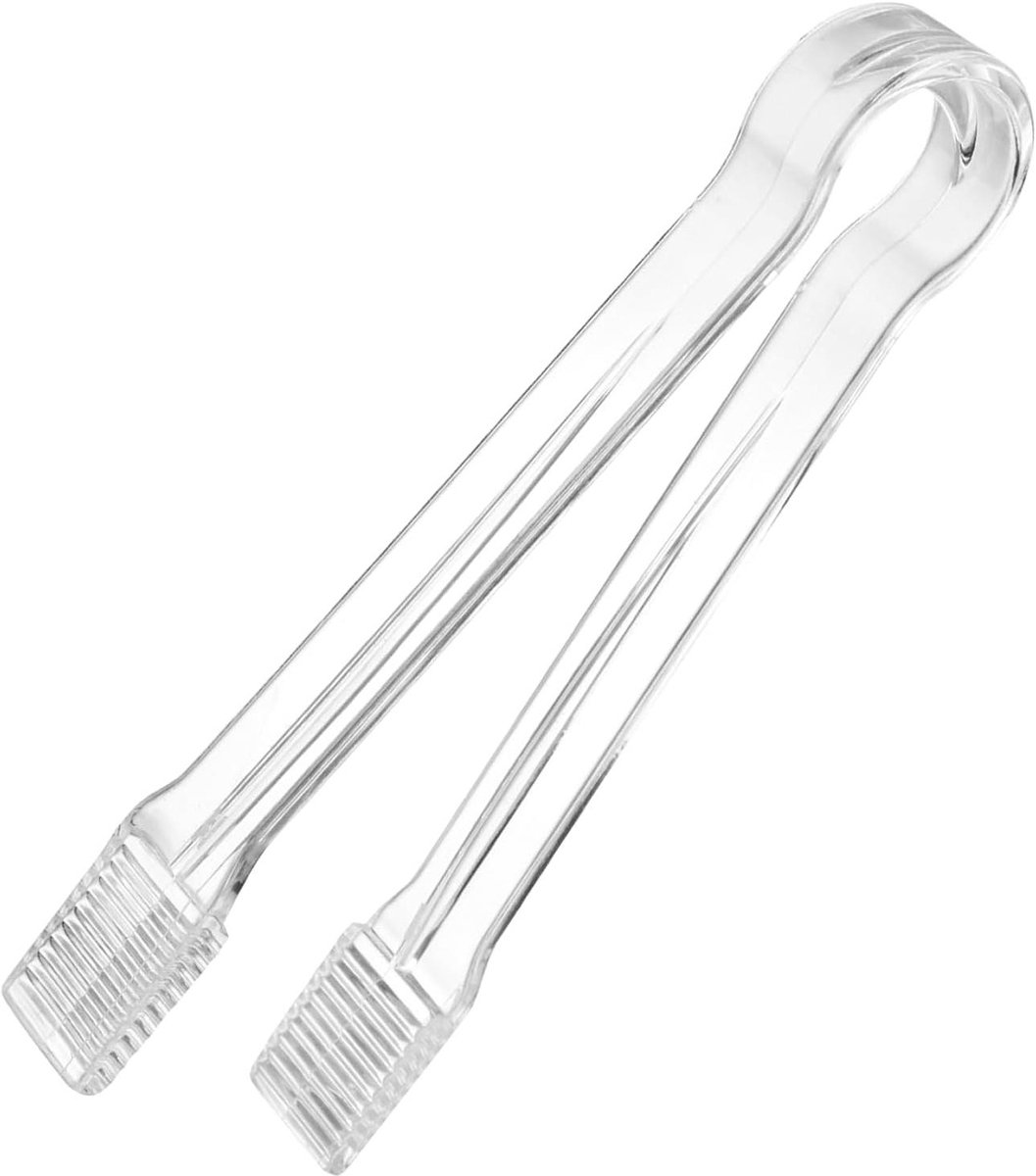 Kleine Tang - Serveertang Keuken - Eten Serveren - Antislip Grip - 16 cm - Transparant