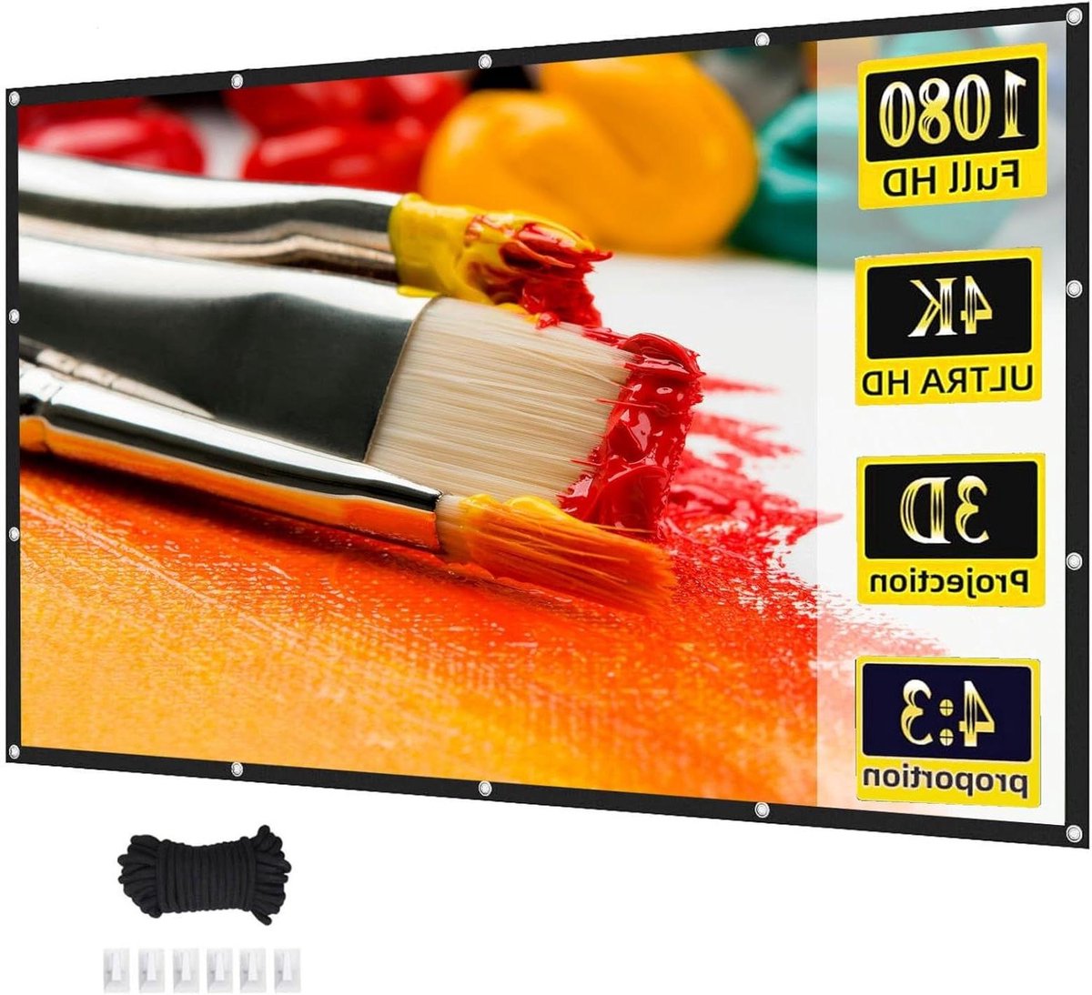 Projectiescherm Buiten - Filmscherm Opvouwbaar - Thuisbioscoop Creëren - Kreukvrij HD Canvas - Tot 150 inch - Wit