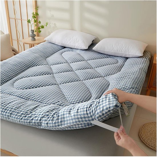 Vloermatras - Futonmatras Gastenmatras - Comfortabel Slapen - Opvouwbaar Ontwerp - 90 x 200 cm - Wit — afbeelding 3