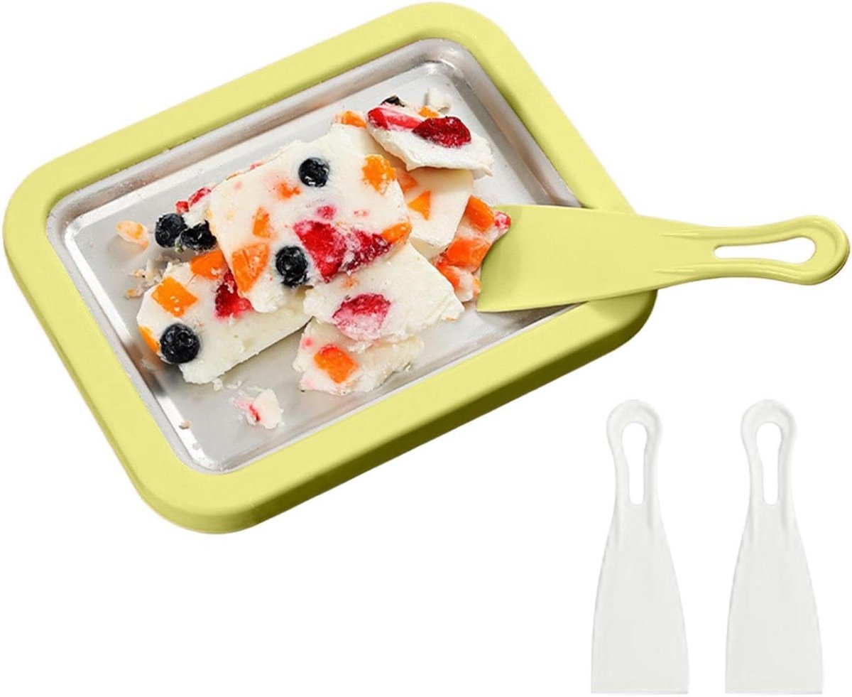 Rol IJs Maker - Yogurt Tray - Desserts Maken - Handmatige Schraper - 26 cm breed - Groen