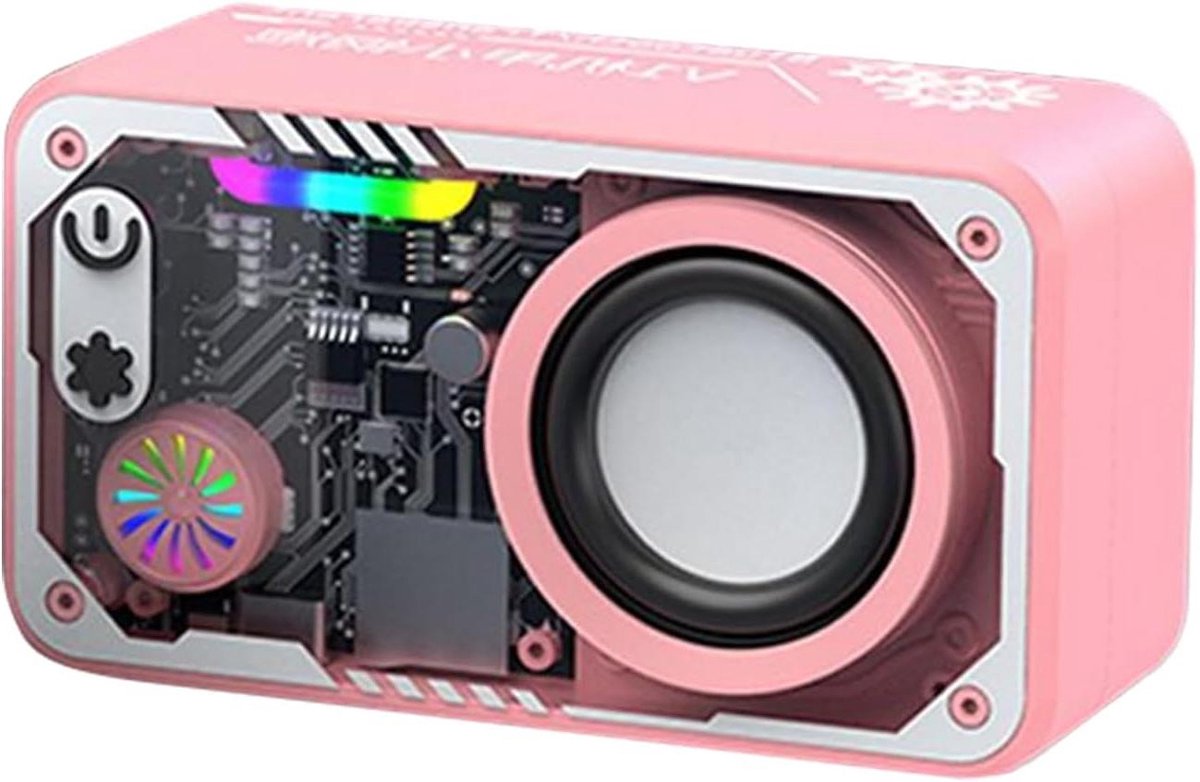 Draagbare Speaker - Draadloze Audio - Muziek Genieten - 3D Surround Sound - 15.3x6.2x5cm - Roze