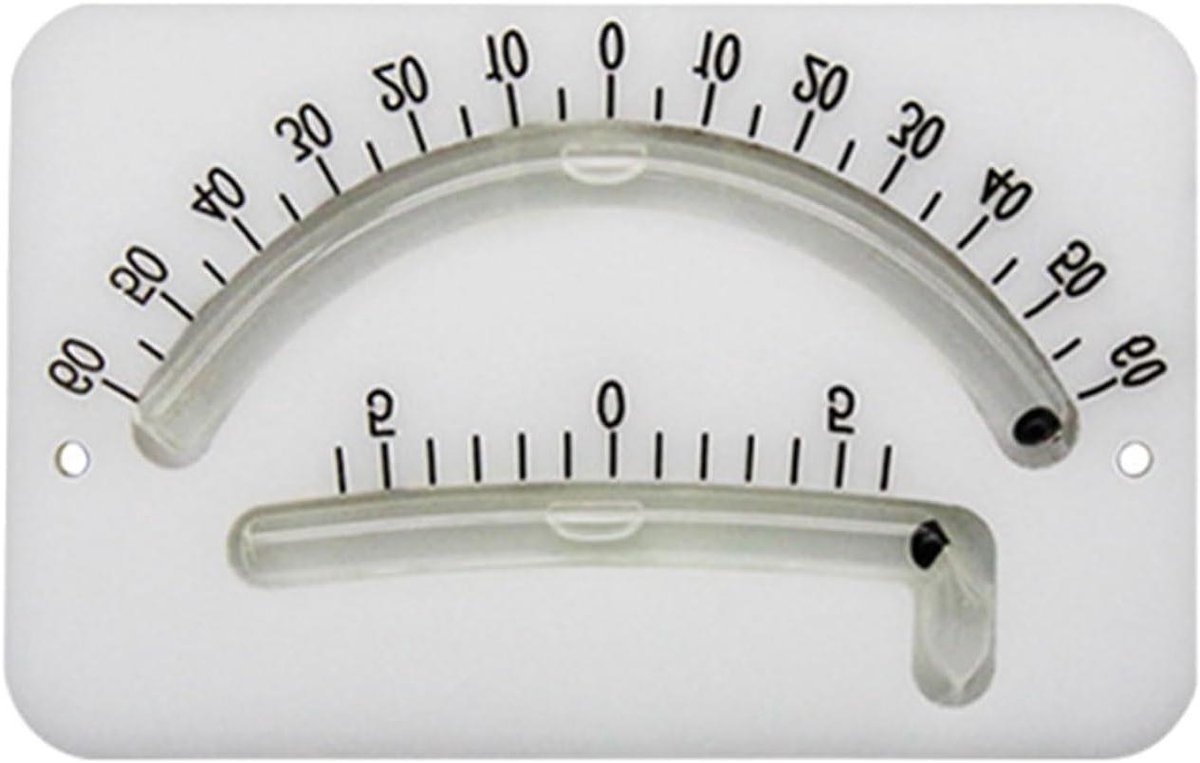 Scheepshellingsmeter - Waterpas meter - Waterpas meten - Dubbele buis systeem - 153 mm - Wit
