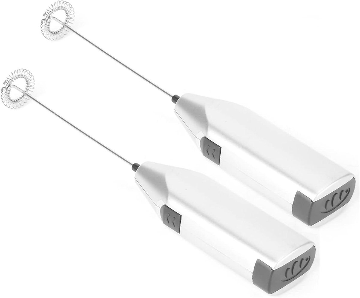 Elektrische Handmixer - Melkopschuimer Klopper - Drankjes Maken - Stil Werking - 20 cm - Zilver