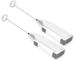 Elektrische Handmixer - Melkopschuimer Klopper - Drankjes Maken - Stil Werking - 20 cm - Zilver