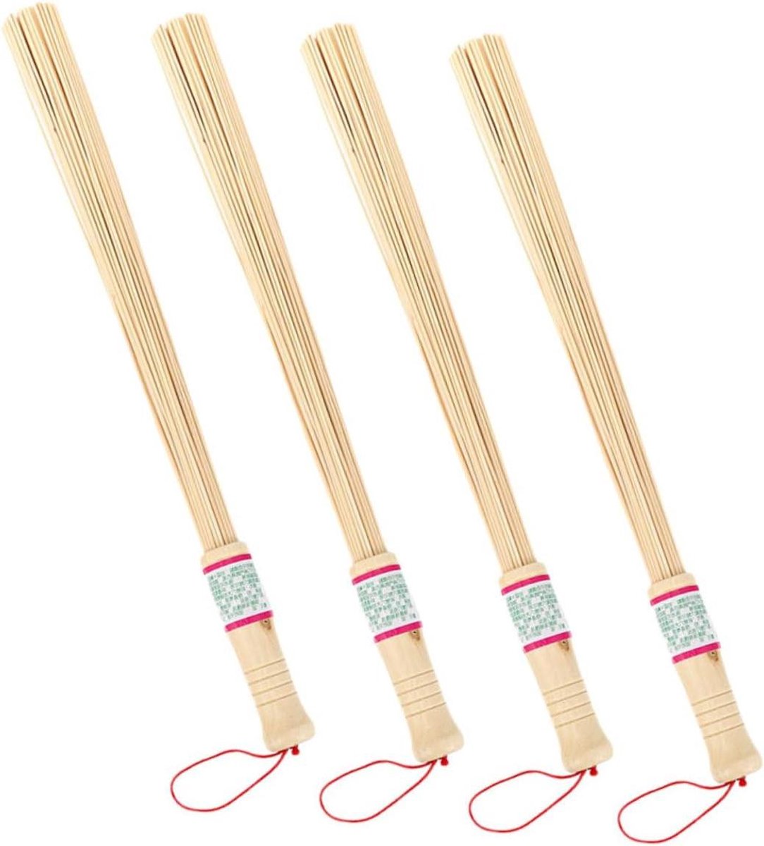 Massage Stok - Houttherapie Tool - Spieren Ontspannen - Duurzaam Bamboe - 4 Stuks 57 cm - Beige