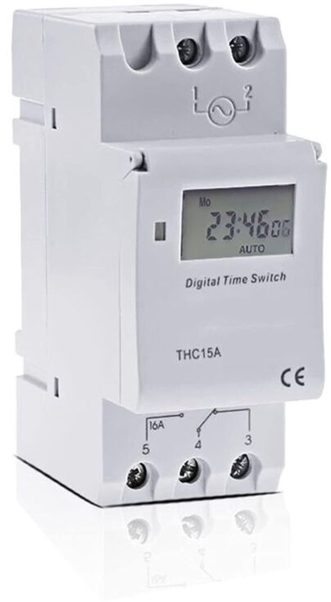 Industriële schakelaar, microcomputergestuurde elektronische programmeerbare digitale tijdschakelaar, relaisgestuurd, 12V, 110V, 220V, 16A, DIN-railmontage.