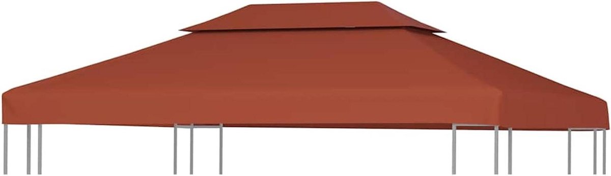 Paviljoen dakzeil - Tentoverdekking - Buiten genieten - Met schoorsteenafvoer - 4x3 meter - Terracotta
