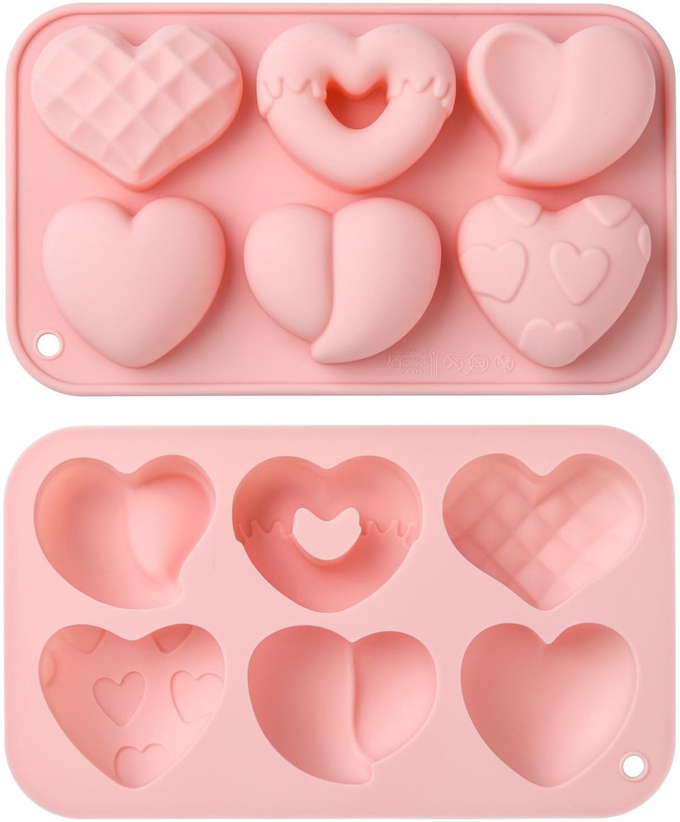 Cosensi - Dailygoods - Set van 2 Hartvormige Siliconen Mallen voor Chocolade en Snoep