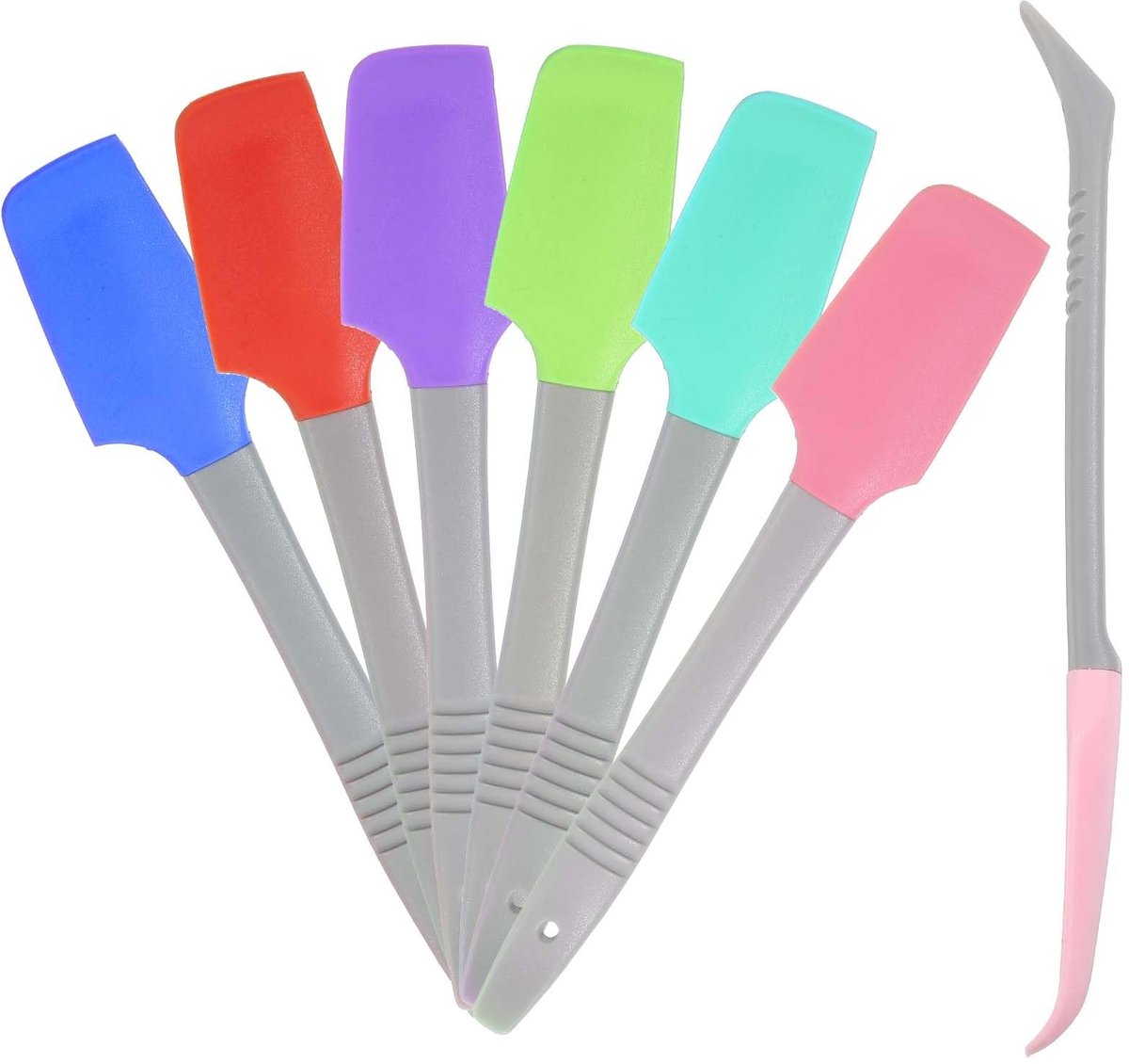Cosensi - Dailygoods - Mini Siliconen Spatel Set van 6, Hittebestendig Keukengereedschap
