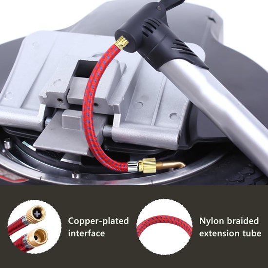 Dailygoods - Fietspomp Aansluitset - Universele Ventieladapters - Inclusief Ballonnaald en Verlengstuk - Geel - Voor Presta en Schrader - Geschikt voo... — afbeelding 4
