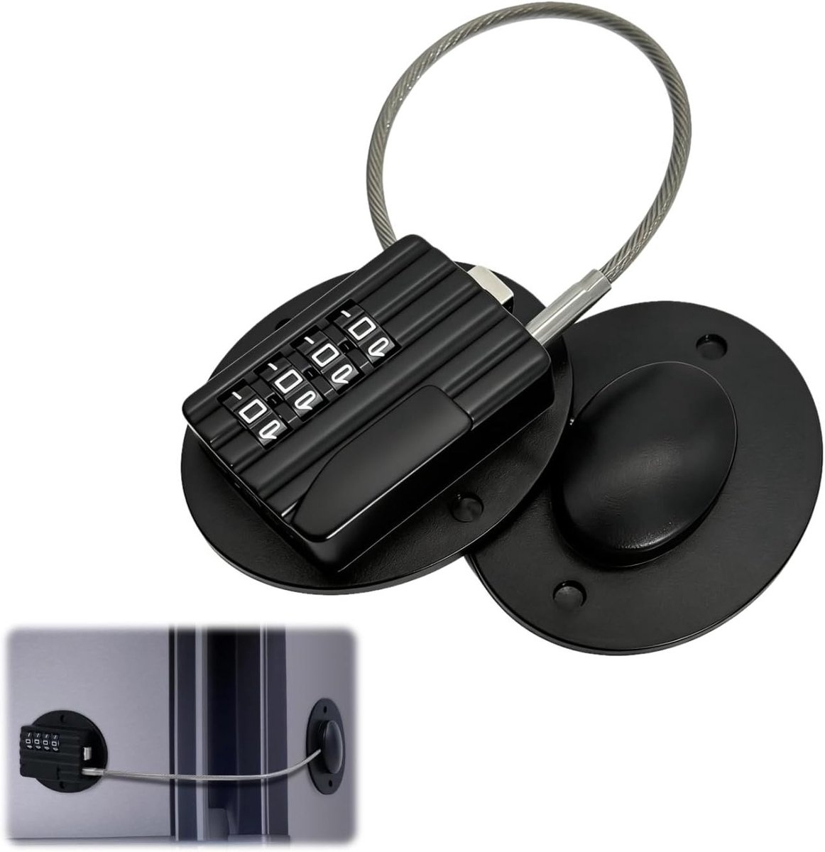Veiligheidslot voor Koelkast en Huishoudelijke Apparaten, 4-cijferige Code, Kindbescherming, Combinatielock voor Kasten, Lades en Vriezers, Sleutelloos en Eenvoudige Installatie, Zwart, Duurzaam en Betrouwbaar
