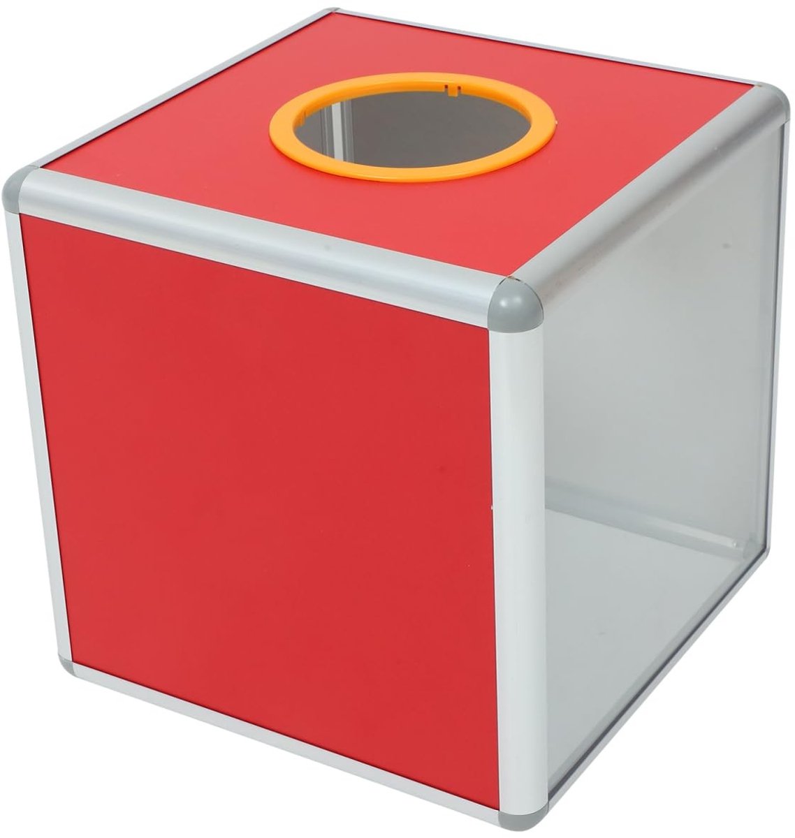 Allecto - Loterijbox - Veelzijdige trekbox voor evenementen - Rood - Transparante brievenbus voor donaties en stemmen - Ideaal voor game-evenemente...