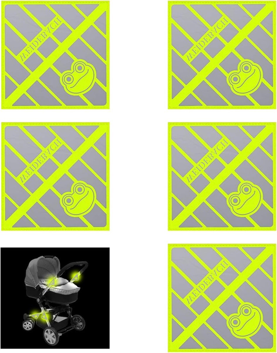 Reflecterende veiligheidsstickers met vorstpatroon voor kinderwagens en fietsen, 5 stuks, ideaal voor nachtreizen en zichtbaarheid