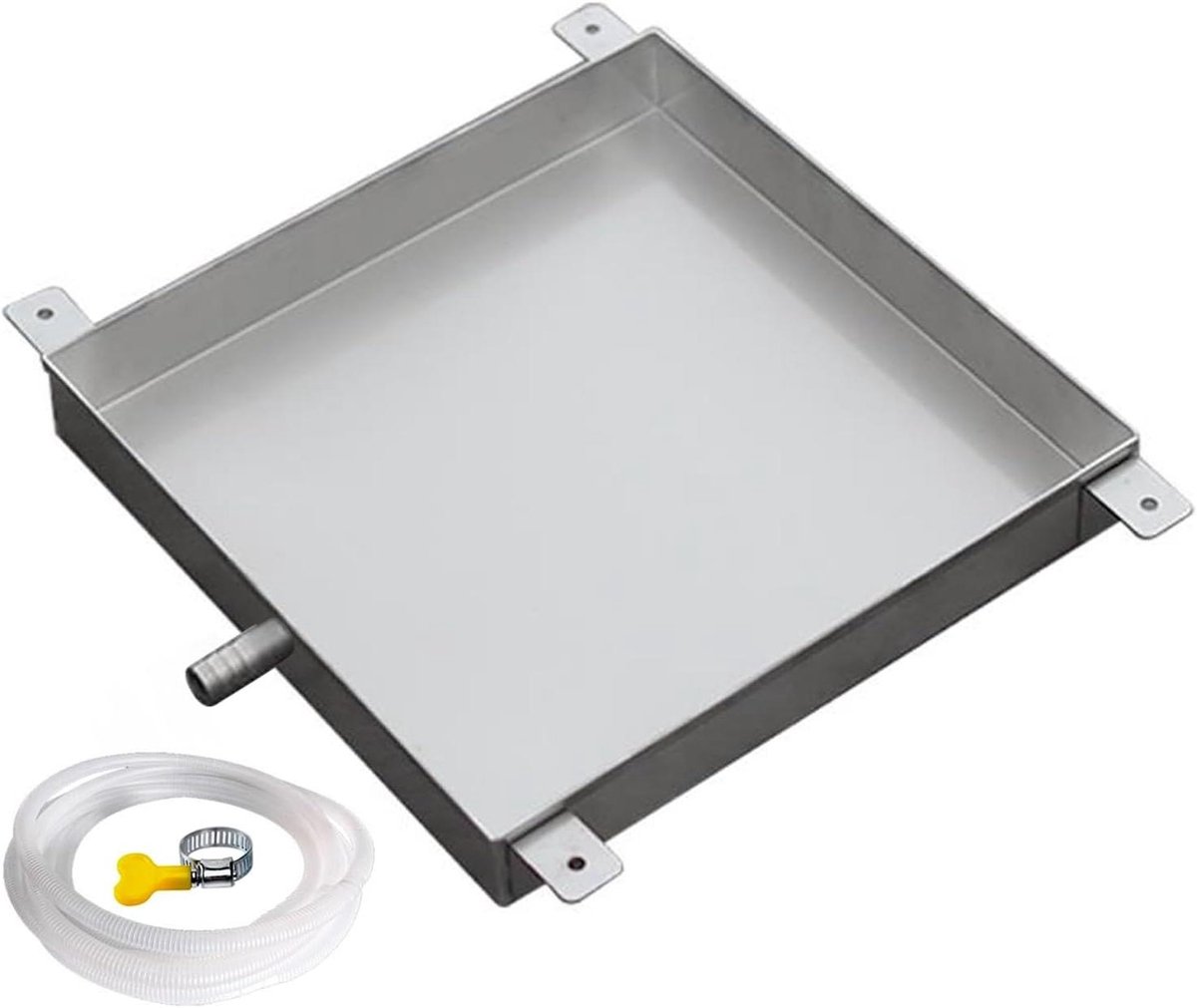 Opvangbak Wasmachine - Lekbak Condens - Apparaten Beschermen - Roestvrij Staal - 80x70cm - Zilverkleurig