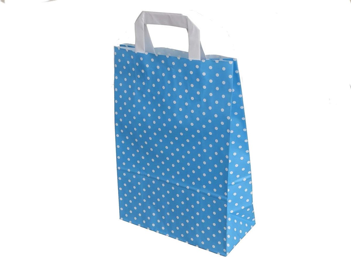 Papieren Draagtassen - Cadeauzakjes - Winkelgebruik - Stabiel 80 g/m² - 250 stuks - Lichtblauw