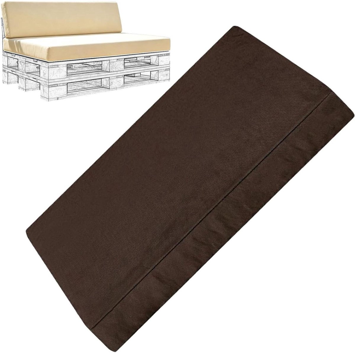 Kussenhoes Bank - Terras Kussenhoes - Buiten Meubilair - Waterafstotende Stof - 120x80/120x60cm - Grijs