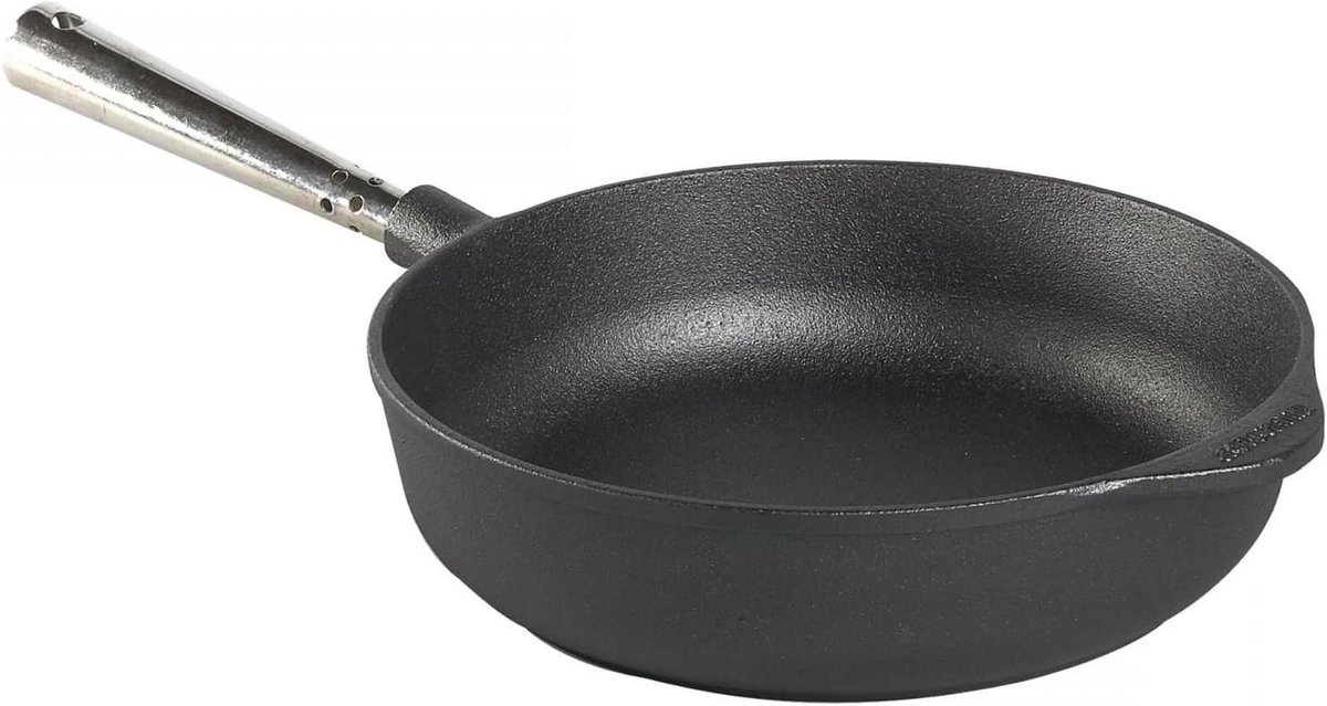 Gietijzeren Pan - Braadpan Serveerpan - Koken en Grillen - Handgemaakt in Zweden - 28 cm - Zwart