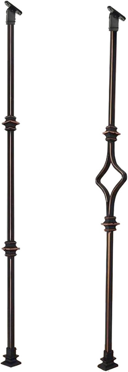 Trap Balusters - Spilpaal Metalen - Veilige Trap - Kantelbare Beugel - 90cm Hoog - Zwart