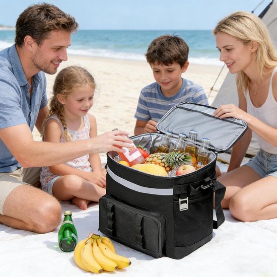 Draagbare ijsbox - Koeltas op wielen - Outdoor reizen - Grote capaciteit - 35 liter - Zwart — afbeelding 5