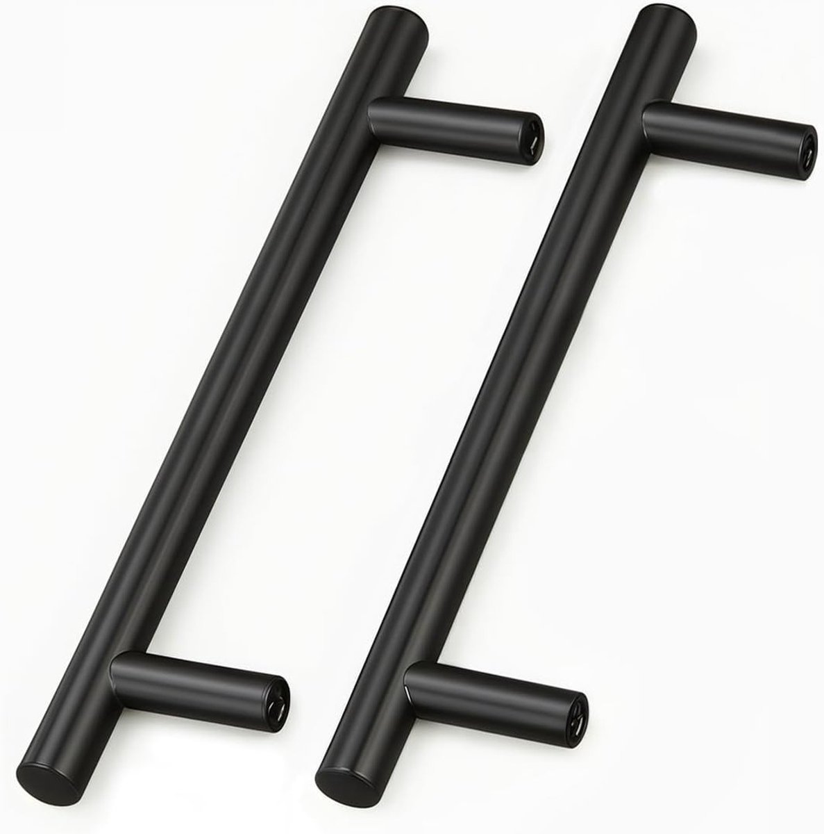 2 Stuks RVS Zwarte Deurgrepen 160mm Voor Keuken- en Kastdeuren - Inclusief Schroeven en Montageaccessoires