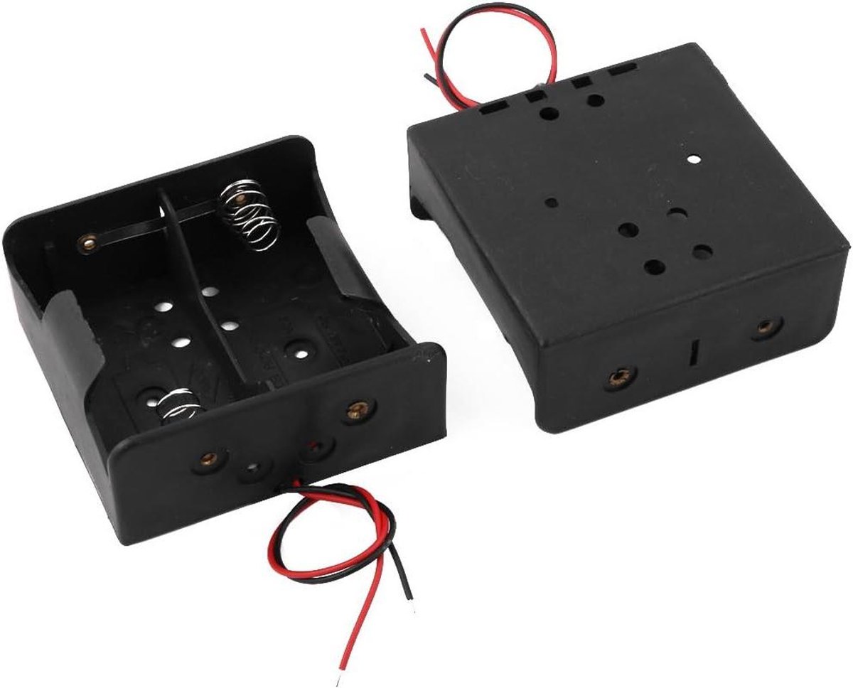 Batterij Houder - D Cel - Apparaten Voeden - 2 Stuks Set - 7 x 7 x 3.1cm - Zwart