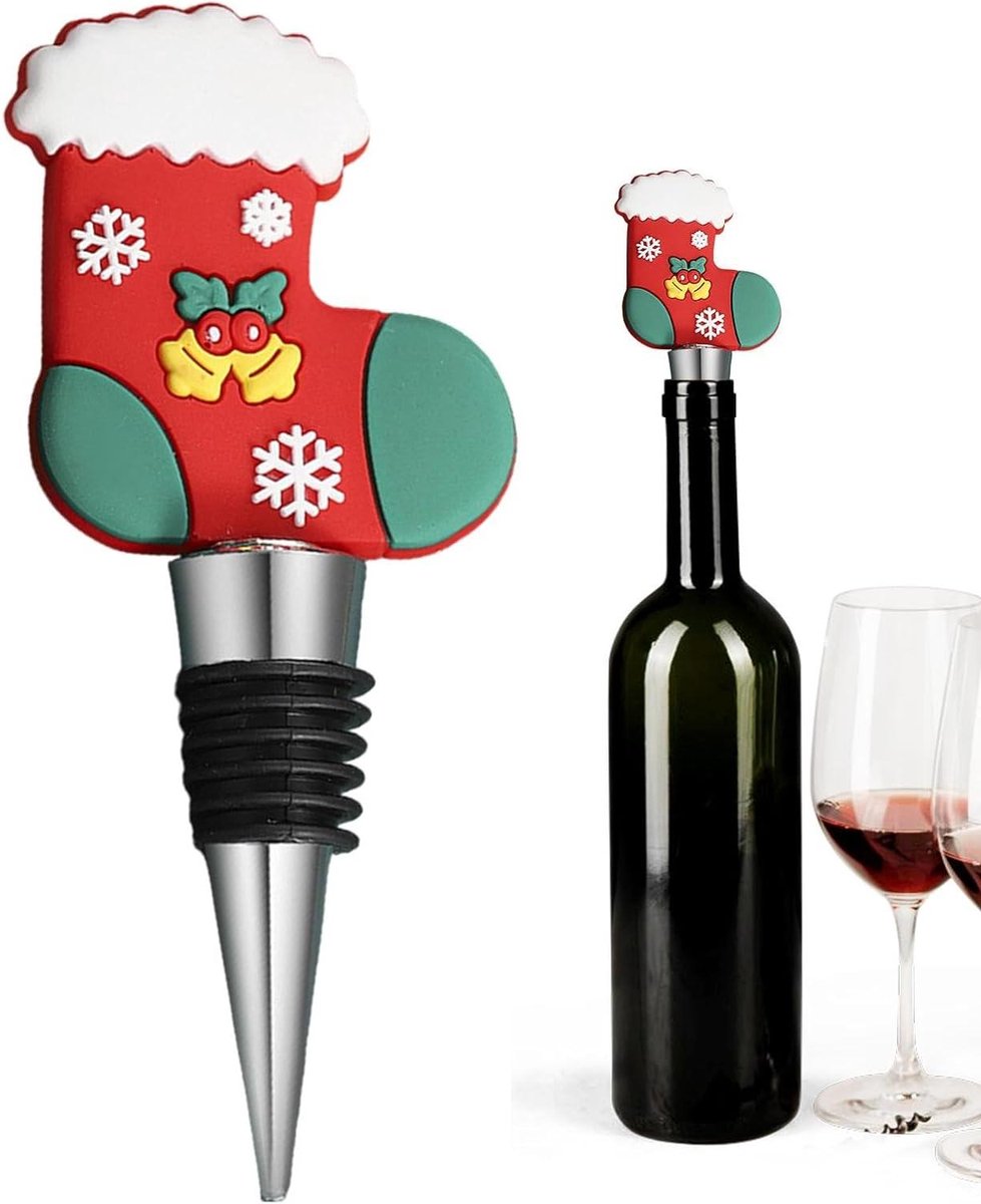 Wijnfles Stopper - Fles Dop - Feestelijke Sfeer - Herbruikbaar Ontwerp - 40 mm - Meerkleurig