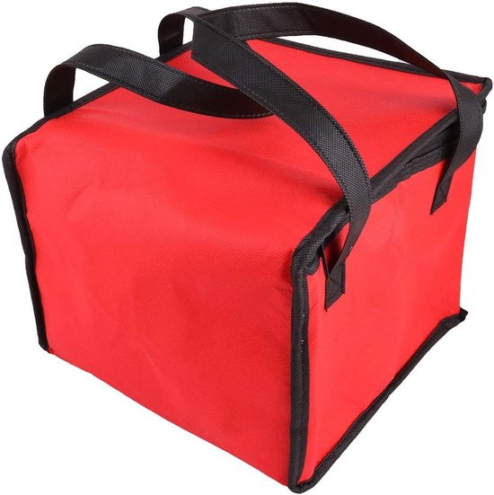Koeltas - Lunchtas - Boodschappen Koelen - Ritssluiting - 25x25x20 cm - Rood — afbeelding 5