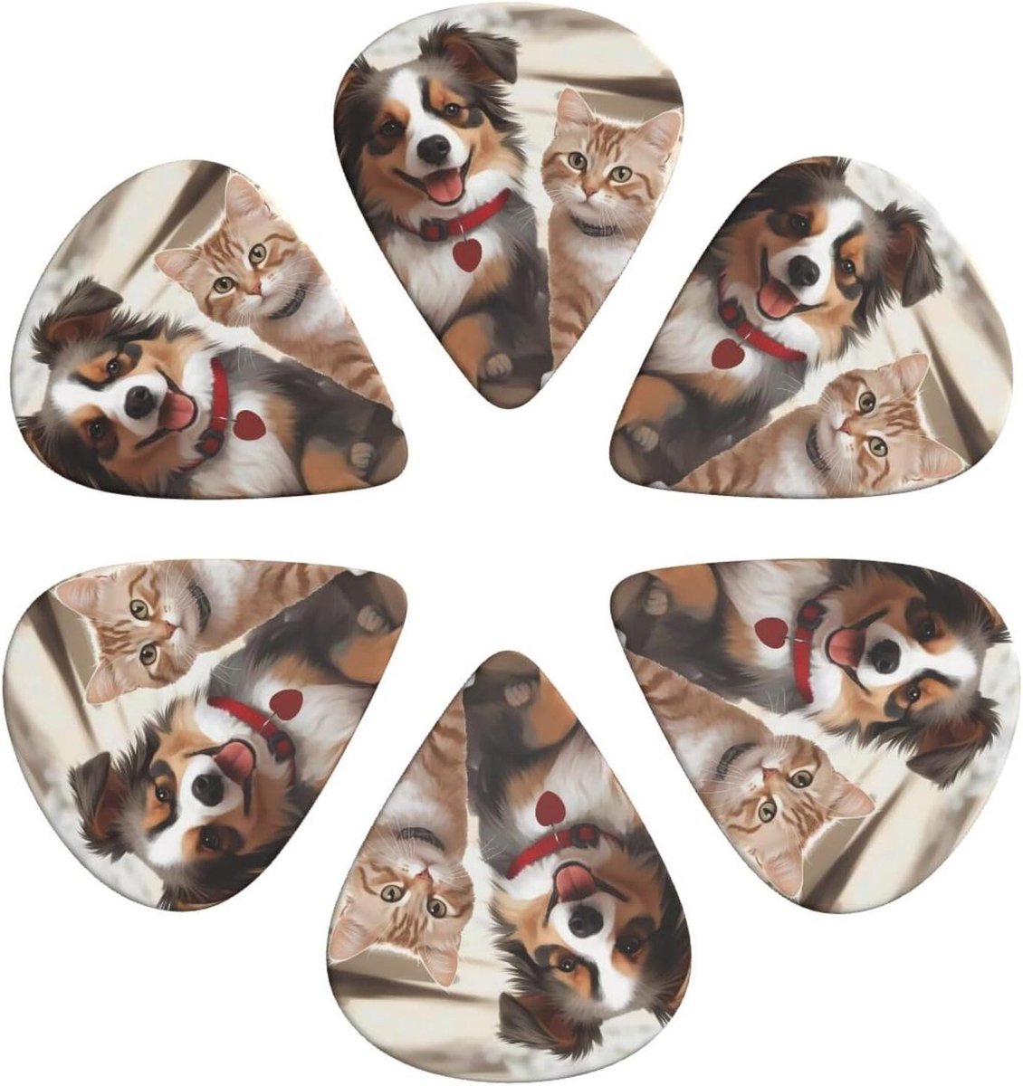Gitaar Plectrums - Muziek Accessoires - Muziek Maken - Drie Diktes - 6 Stuks - Wit