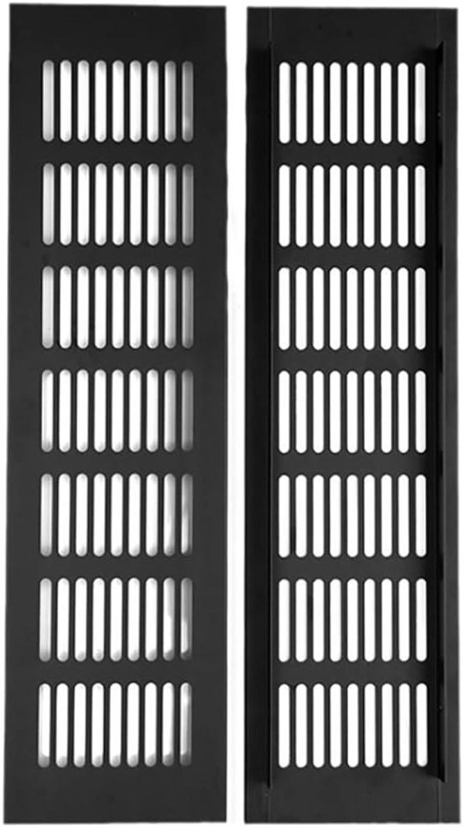 Ventilatierooster - Luchtuitlaat - Ventilatie Verbeteren - Duurzame Aluminiumlegering - 80x350mm - Zwart