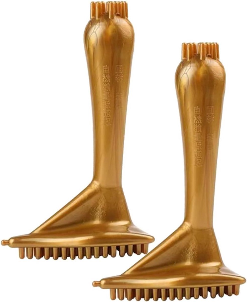 Magnetische Massageborstel - Acupressuur Tool - Spierontspanning Thuis - Ergonomisch Ontwerp - 15x9cm - Goud