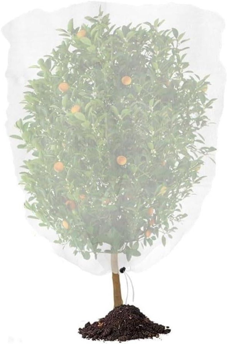 Plantennet met rits - Beschermhoes tuin - Planten beschermen - Ingebouwd trekkoord - 24 x 24 m - Wit