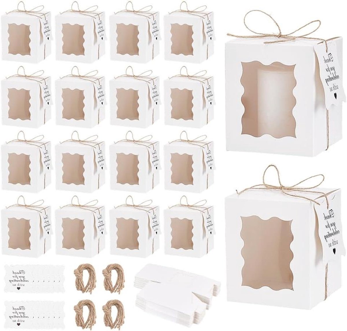Kaars Geschenkdozen - Verpakking dozen - Cadeau presenteren - Zichtbaar venster - 100 stuks - Wit