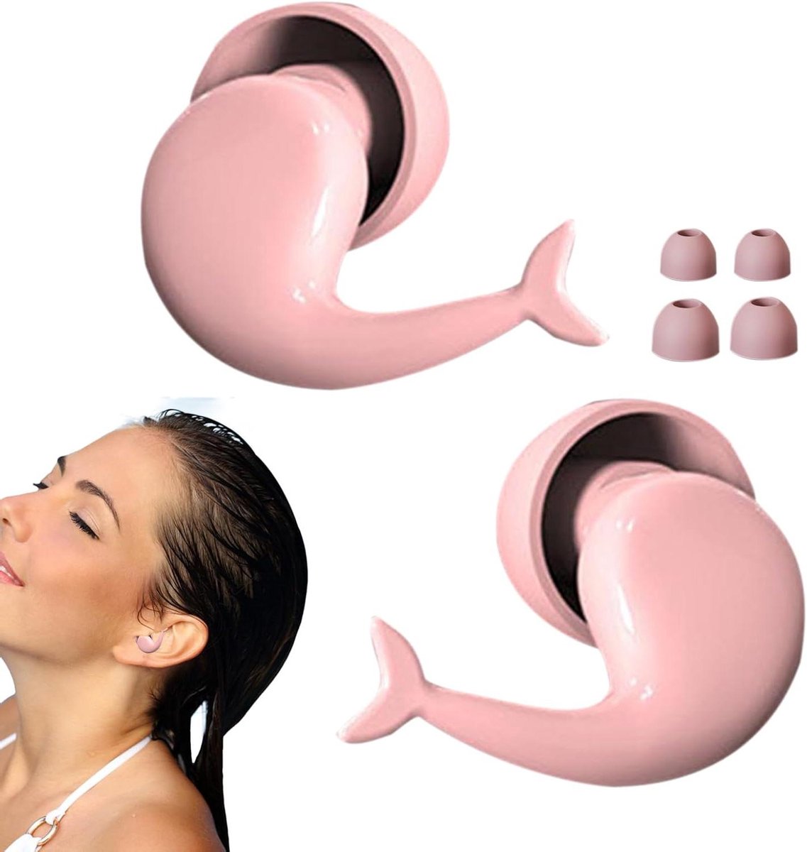 Oordopjes - Gehoorbescherming - Rustige Slaap - Fishtail Pasvorm - 2.4 cm - Roze