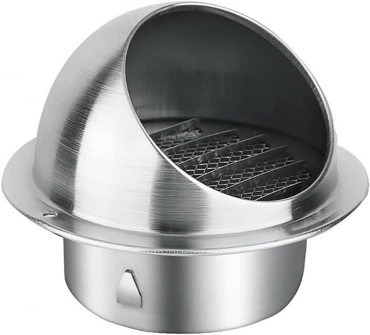 Ventilatierooster RVS - Afzuigkap uitlaat - Weerbescherming buiten - Regen- en winddicht - 150mm diameter - Zilverkleurig