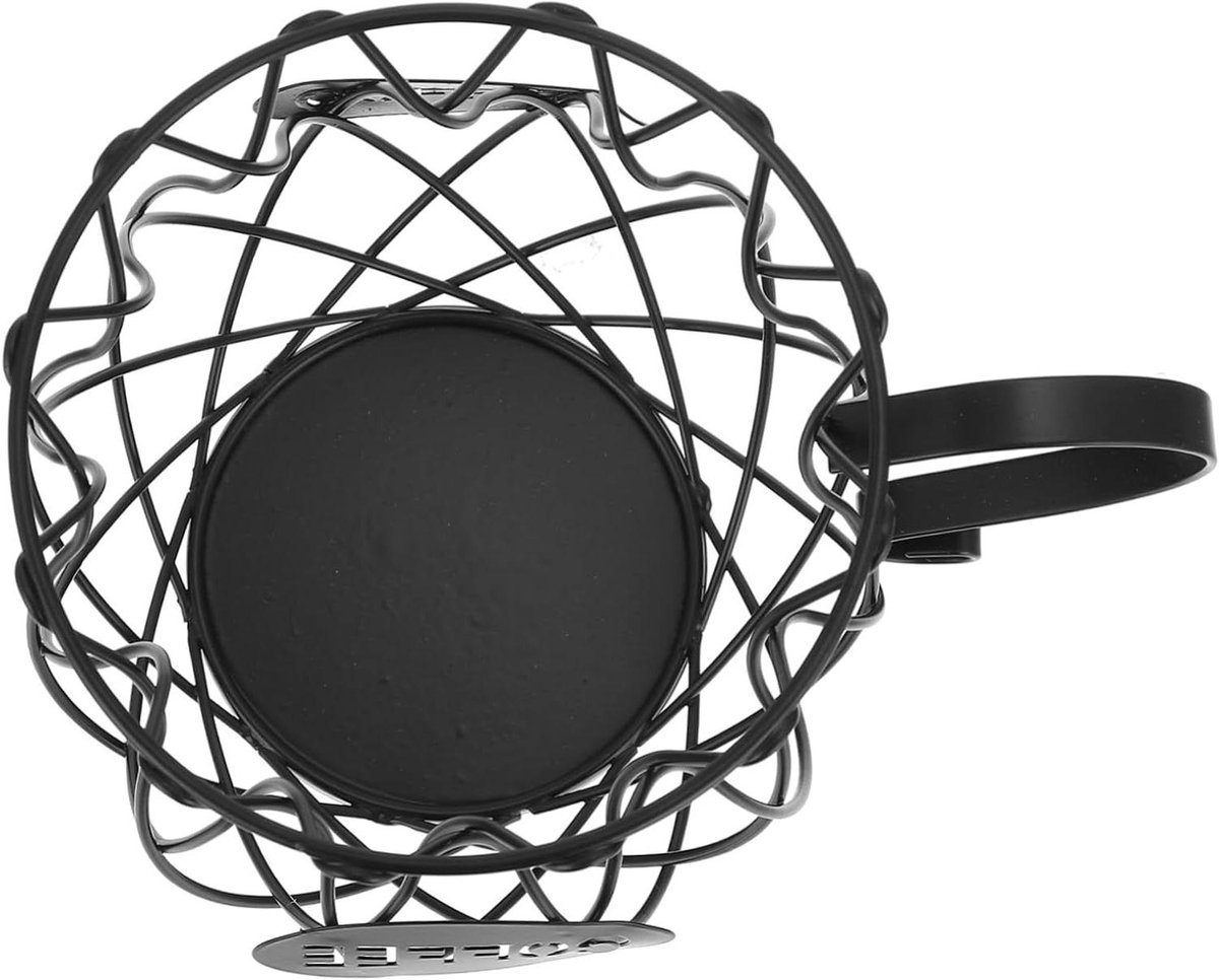 Opbergrek Koffiepads - Koffiehouder Mand - Koffie Organiseren - Hol Ontwerp - 14.5 cm Lengte - Zwart