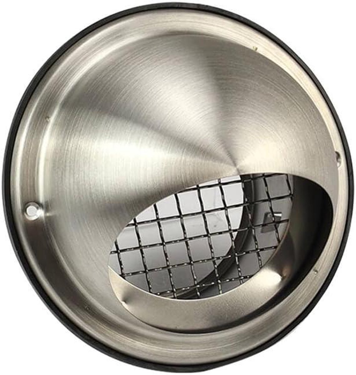 RVS bolrooster - Geveldoorvoer rooster - Ventilatie buiten - Duurzaam metaal - 200mm diameter - Zilverkleurig