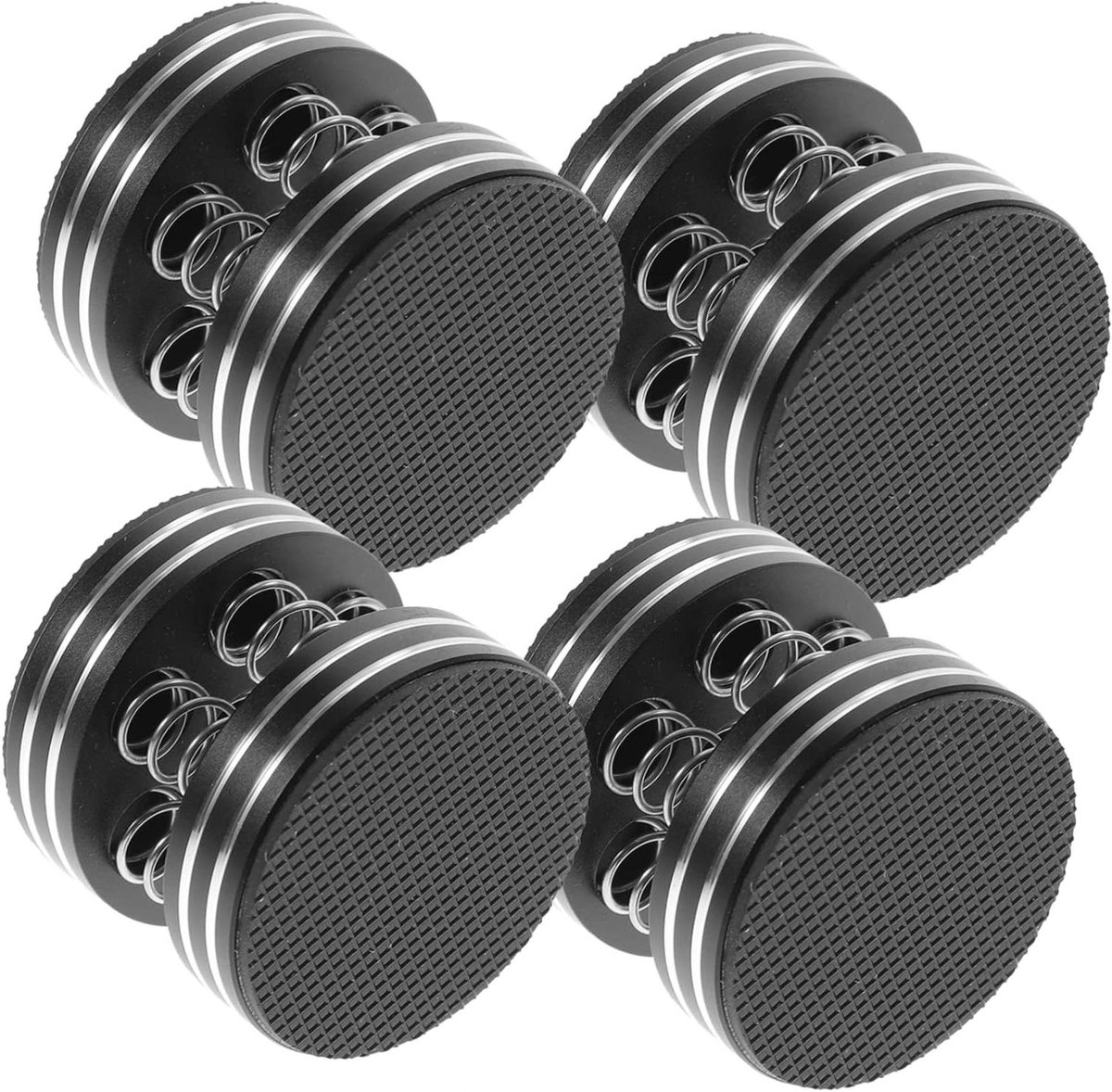 Luidspreker Isolatie Voeten - Trillingsdempers - Audio Stabilisatie - Gecombineerde Veer en Rubber - 4 Stuks - Zwart