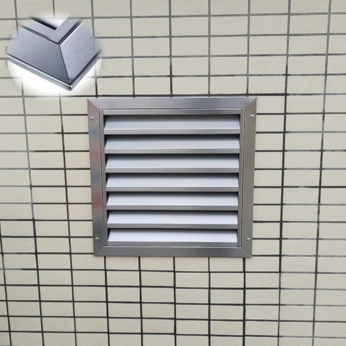 Toegangsrooster - Ventilatierooster - Luchtstroom Verbeteren - Vochtbestendig RVS - 45x60 cm - Zilver