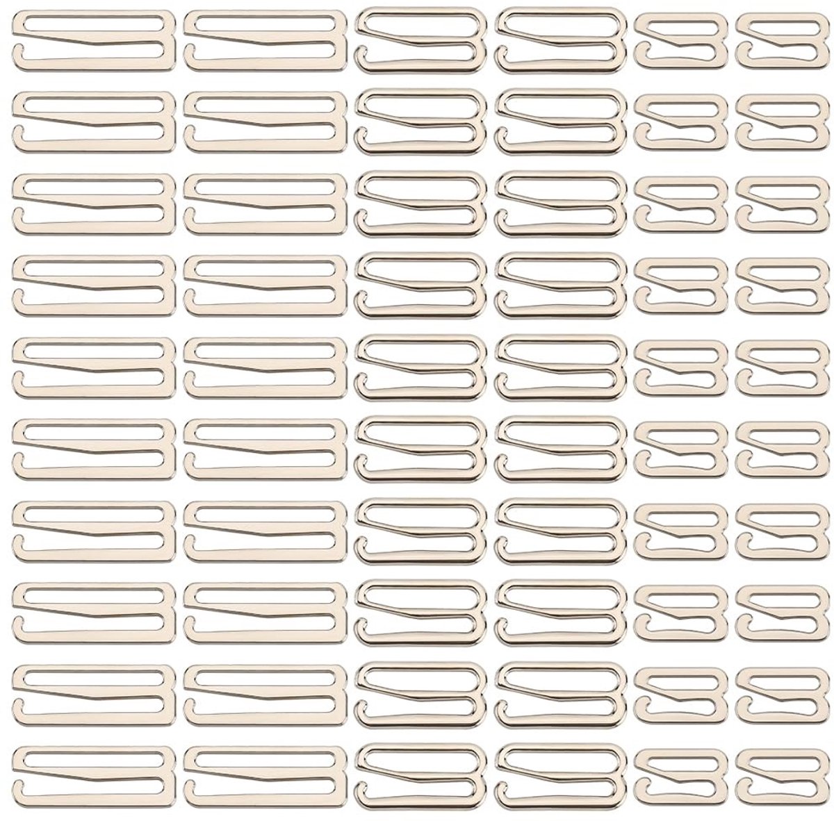 Dailygoods - Dailygoody - Badpak Haken - Riemclips - 60 Stuks - Verstelbare Sluiting - BH-bandclips - Geschikt voor Badkleding - Platina