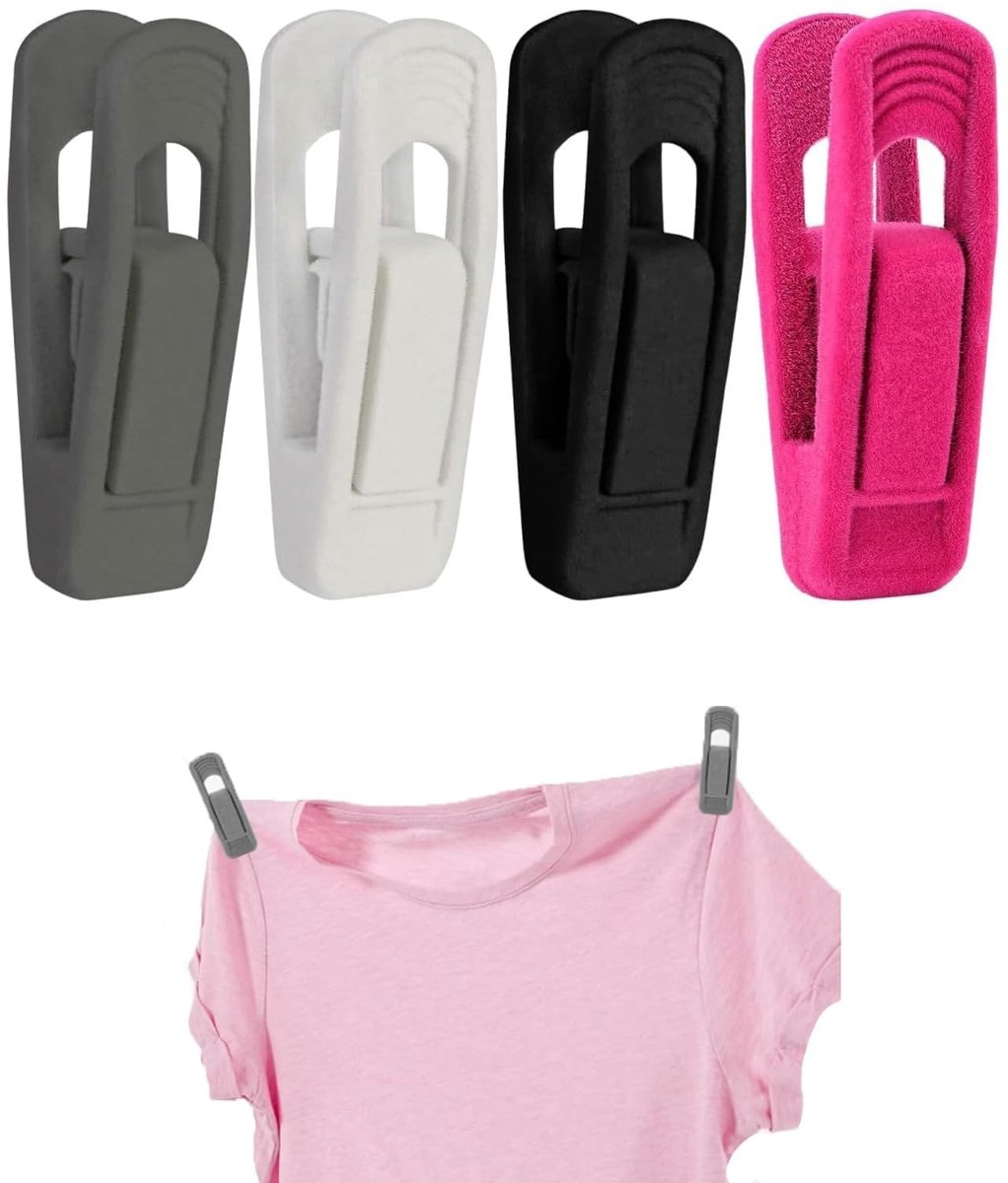 Dailygoods - Dailygoody - Fluwelen kleerhangers - Anti-slip kleerhangers met klemmen - 4 kleuren - Geschikt voor zijde - Fluwelen kledinghangers